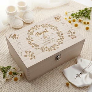 Personalised christening, Baptism  or Communion gift Keepsake Memory Box