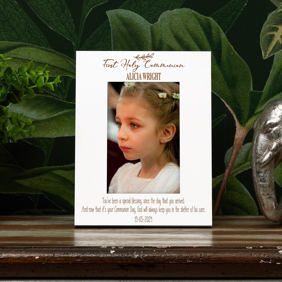 Personalised First Holy Communion White Wooden Photo Frame Portrait - Etsy