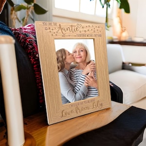 You are the Auntie Photo Frame Gift Portrait Oak Wood Finish