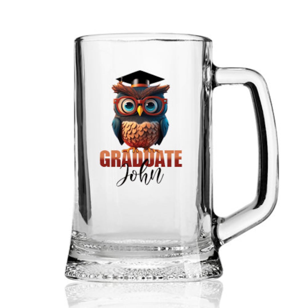 Personalised Graduation Beer Glass Tankard Gift Keepsake With Owl - Etsy