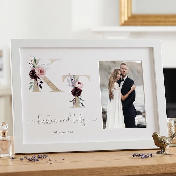 Personalised Initials Wedding Photo Frame: Elegant Keepsake for