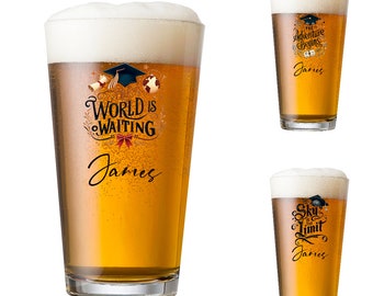 Personalised Graduation Beer Glass Pint Congratulations Keepsake
