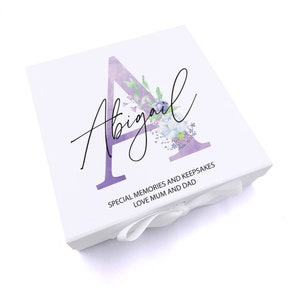 Personalised Any Name, Alphabet and Sentiment Gift Keepsake Memory Box