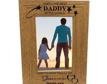 Cadeau personnalisé de cadre en bois de portrait de meilleur papa