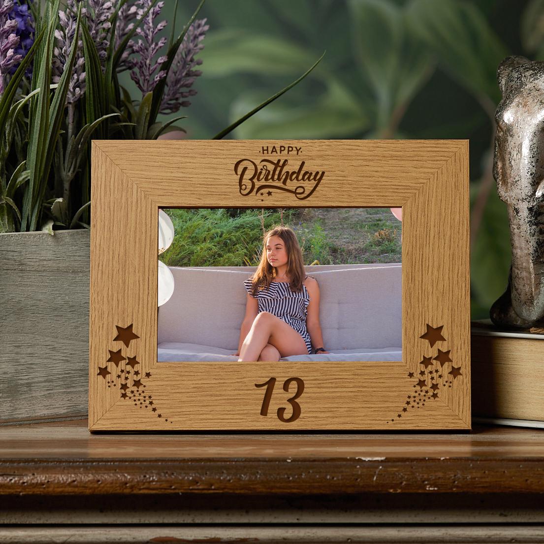 Happy 13th Birthday Wooden Photo Frame Gift - Etsy UK