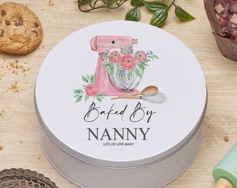 Personalised Nanny Cake Tin Baking Cookie Storage Gift