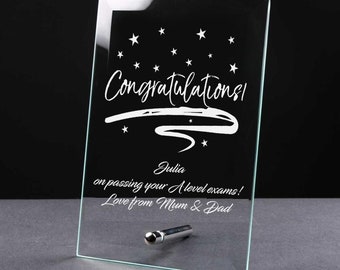 Personalised Congratulations Sentiment Gift Glass Plaque