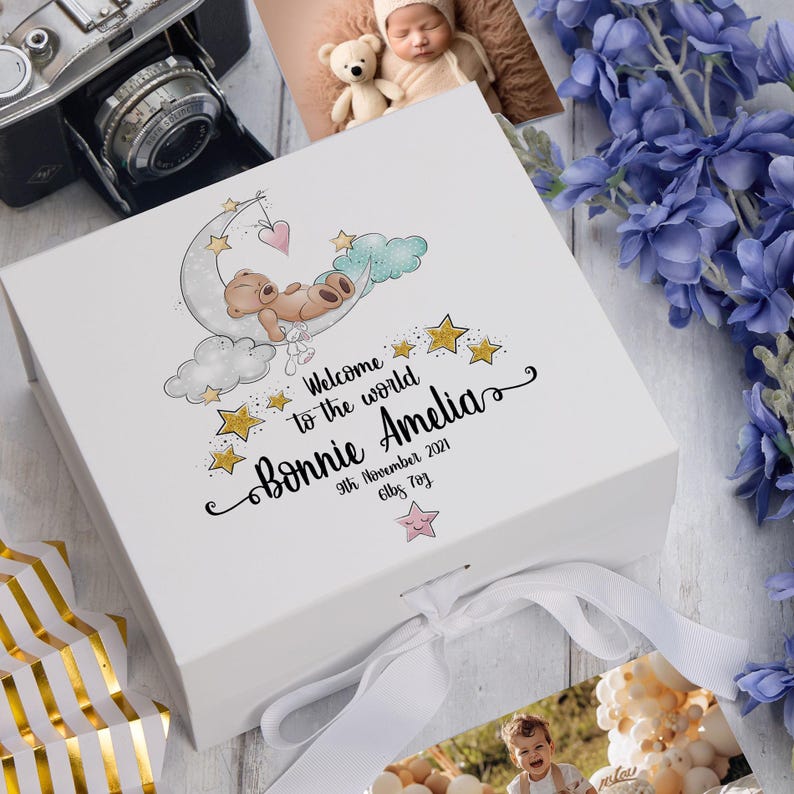 Personalised Baby Welcome to the World Keepsake Memory Box Gift - Etsy UK