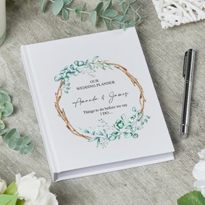 Personalised Wedding Planner Book Engagement Gift With Leaves and Branches