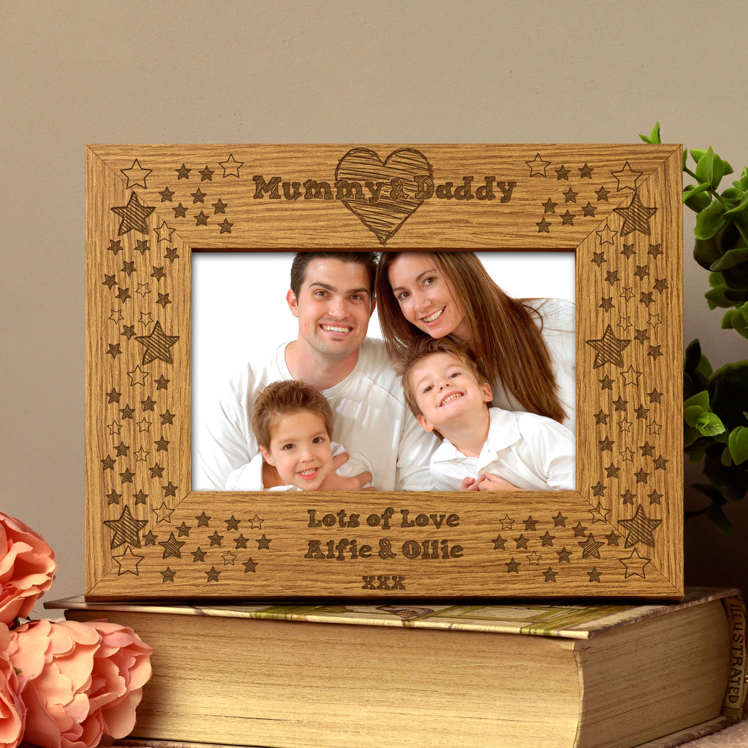 Personalised Mummy & Daddy Photo Frame Star and Heart Design - Etsy