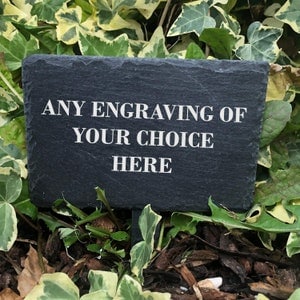 Personalised Slate Plant Marker Garden or Pot Plaque Any Engraving