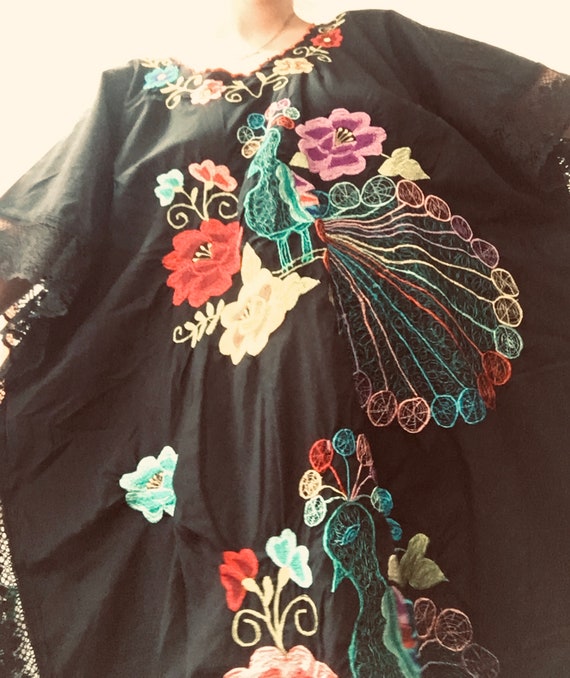 embroidered | peacock | mumu