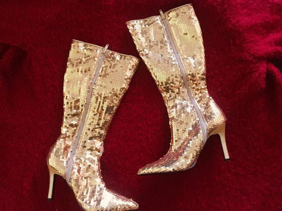 gold | glitter | boots