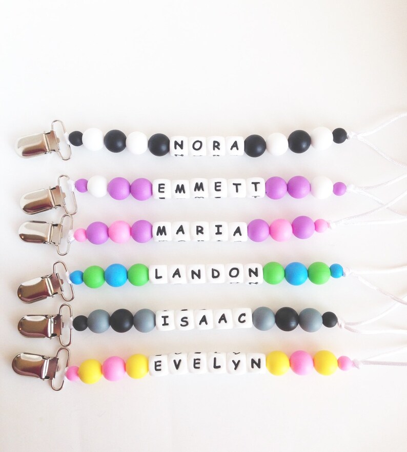 Personalized Silicone Pacifier Clip Teether Pacifier Clip Etsy