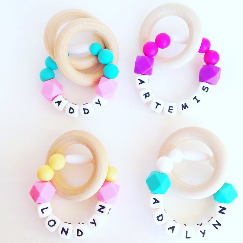 Personalized Silicone Teether Silicone Teething Ring Etsy