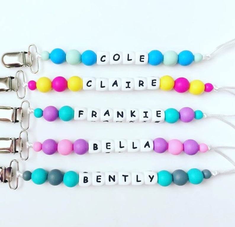 Personalized Silicone Pacifier Clip Teether Pacifier Clip Etsy