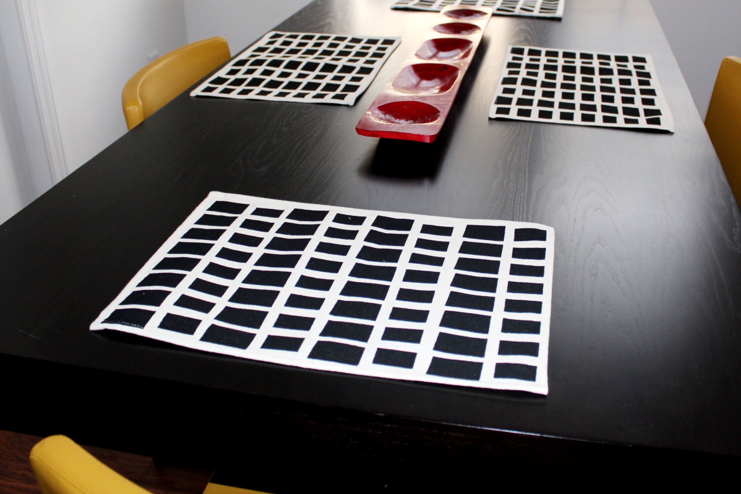 100 Recycled Table Mat. Set x 4 Square Design Etsy