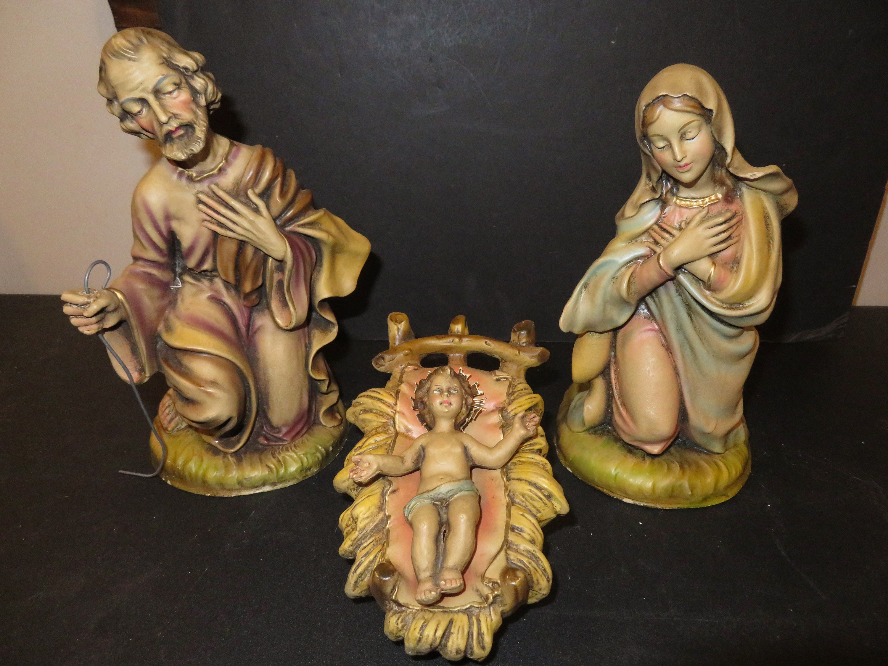 Antique Vintage Paper Mache Fontanini Italy Nativity Set Etsy