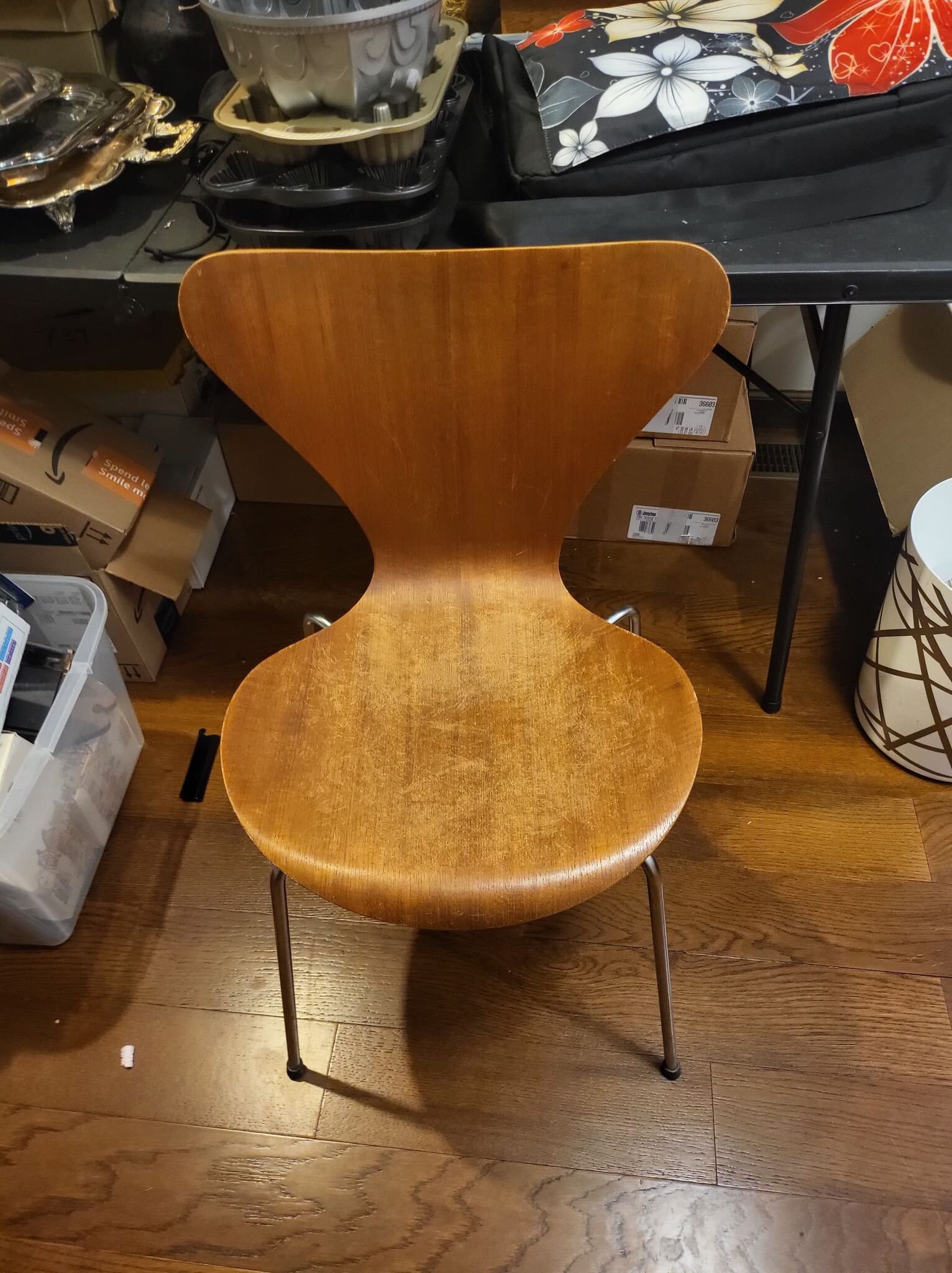 椅子 Arne Jacobsen 3170 Teak FRITZ HANSEN Arne Jacobsen Series-7 Teak Desk Chair for Fritz Hansen