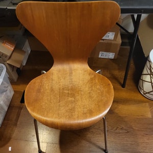 Silla Serie 7 de teca de Arne Jacobsen para Fritz Hansen, Dinamarca, años 70