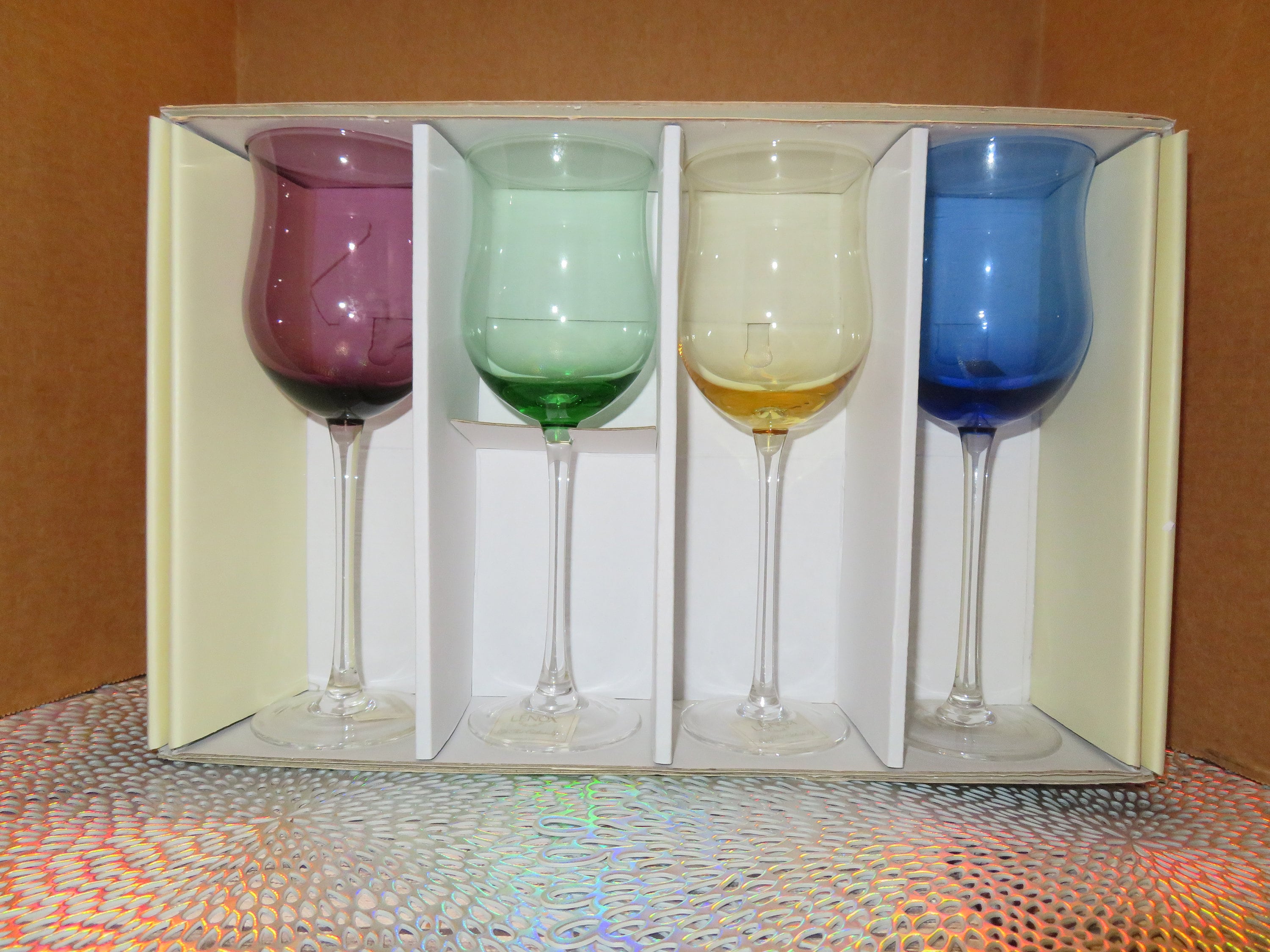 Assorted Color Gems Tulip Wine Crystal Glasses by Lenox Etsy