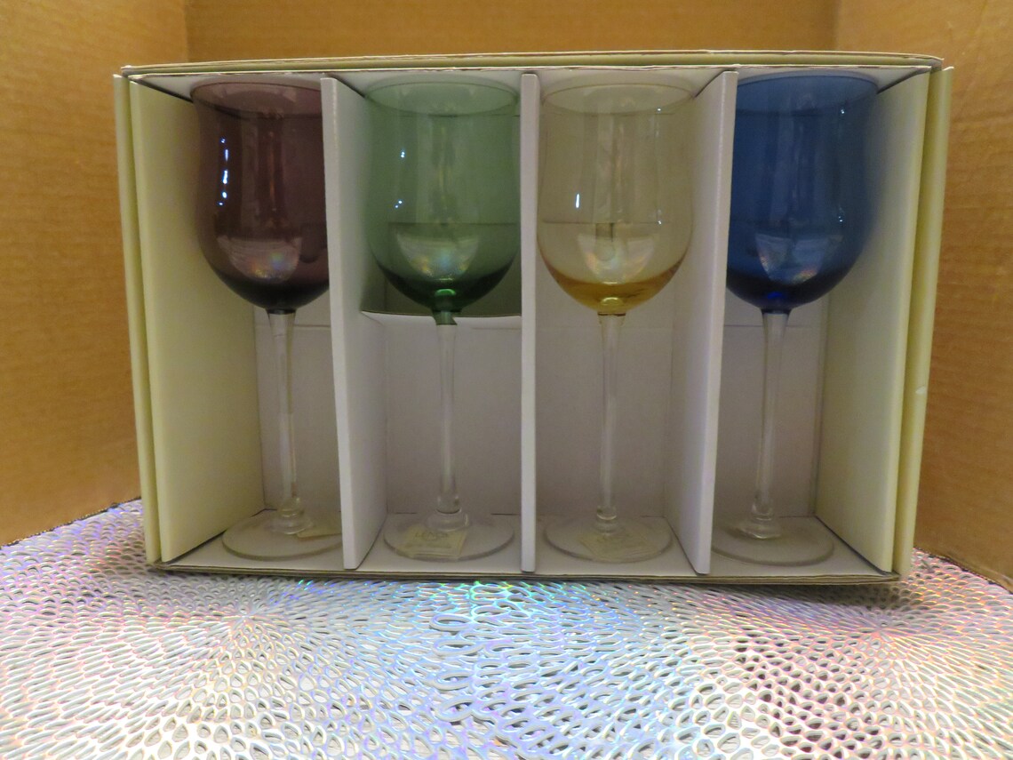 Assorted Color Gems Tulip Wine Crystal Glasses by Lenox Etsy