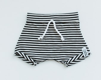 Shorts - Striped Bamboo white/charcoal