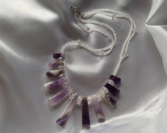 Elegant Amethyst Necklace, Handmade