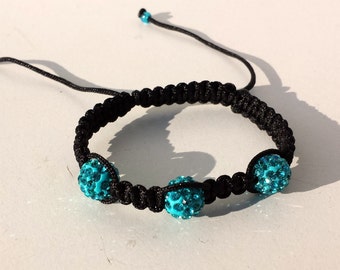 Macrame bracelet with crystal beads, friendship bracelet