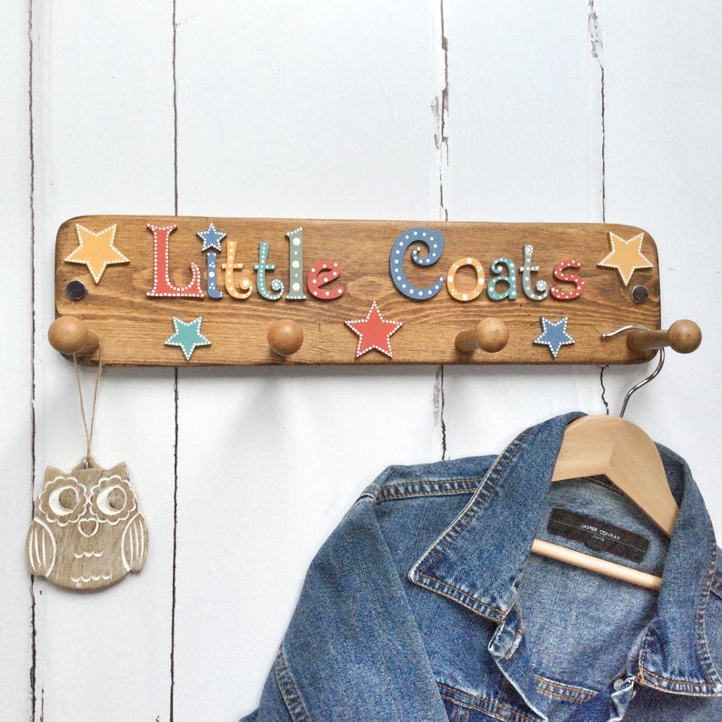 Childs Coat Hooks Kids Coat Pegs Hallway Hooks Little Etsy UK
