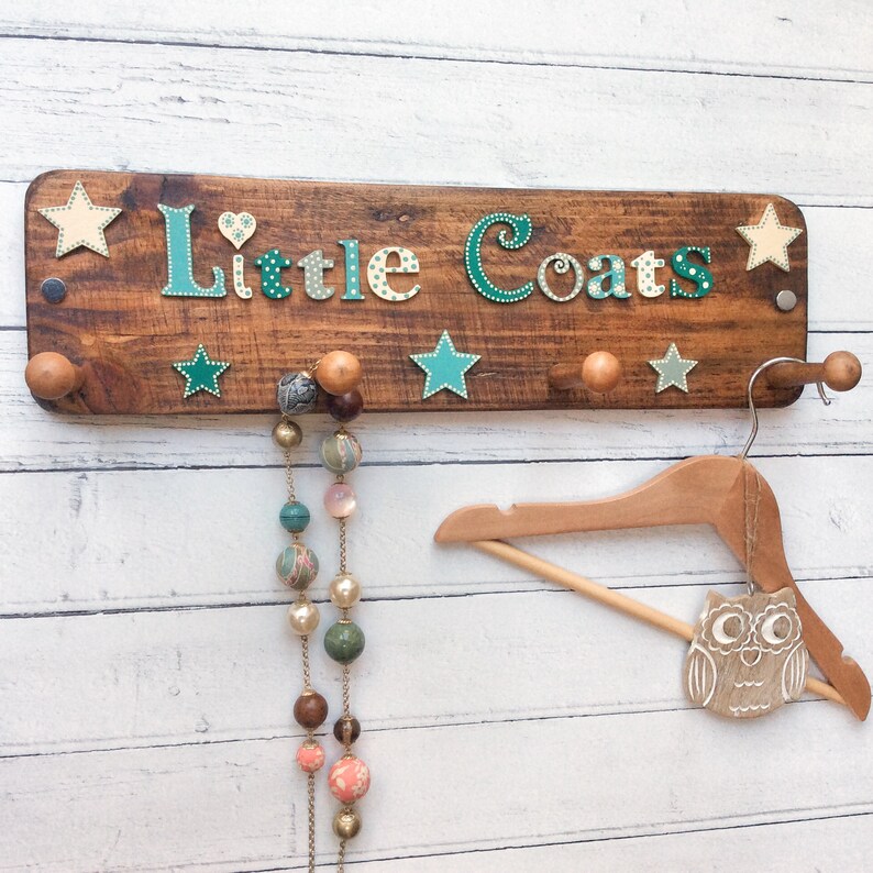 Childs Coat Hooks Kids Coat Pegs Hallway Hooks Little Etsy