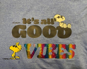 It’s all good vibes - Snoopy & Woodstock - Adult Short sleeve Tshirt