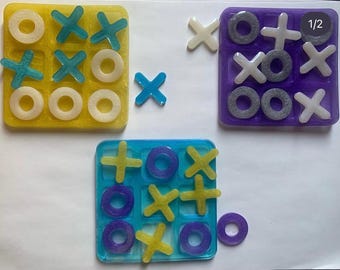 Epoxy resin custom Tic-Tac-Toe game