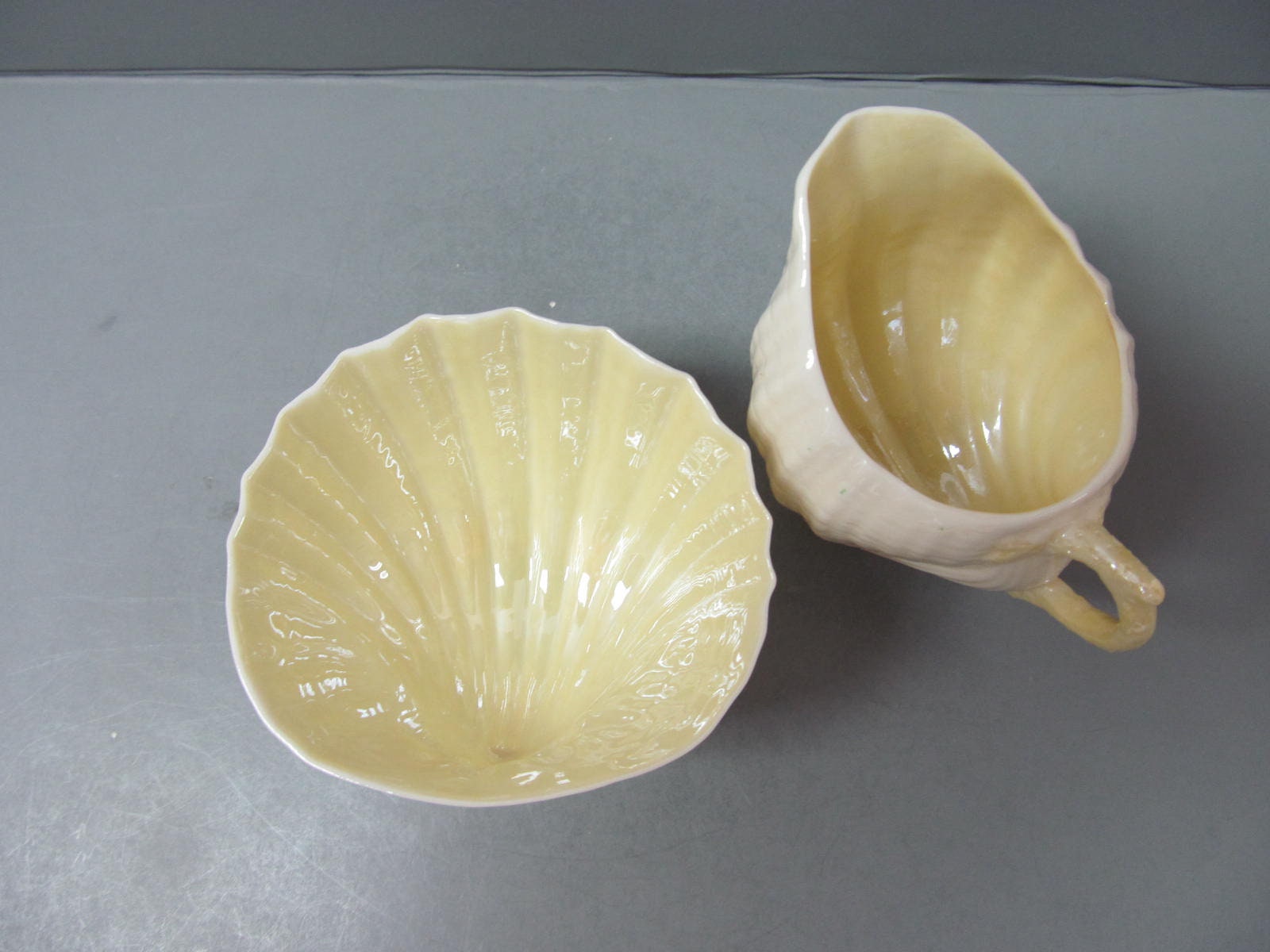 Belleek Irish Vintage Neptune Pattern Demitasse/espresso Cream & Sugar