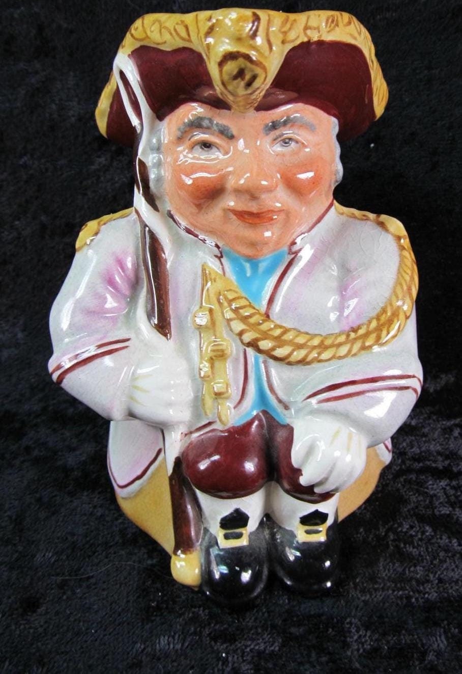 Toby Jug: Ye Olde Town Hall Coachman is a detailed hand-painted 4" vintage piece from Wedgwood & Company Ltd. 757/3 Mark Unicorn. Excellent