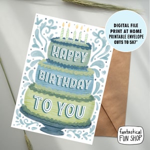 DRUCKBARE Geburtstagskarte, Geburtstagskarte zum Geburtstag, Geburtstagskarte für ihn, Geburtstagskarte für Mann, Geburtstagskarte für Mann, INSTANT DOWNLOAD 5X7 ''