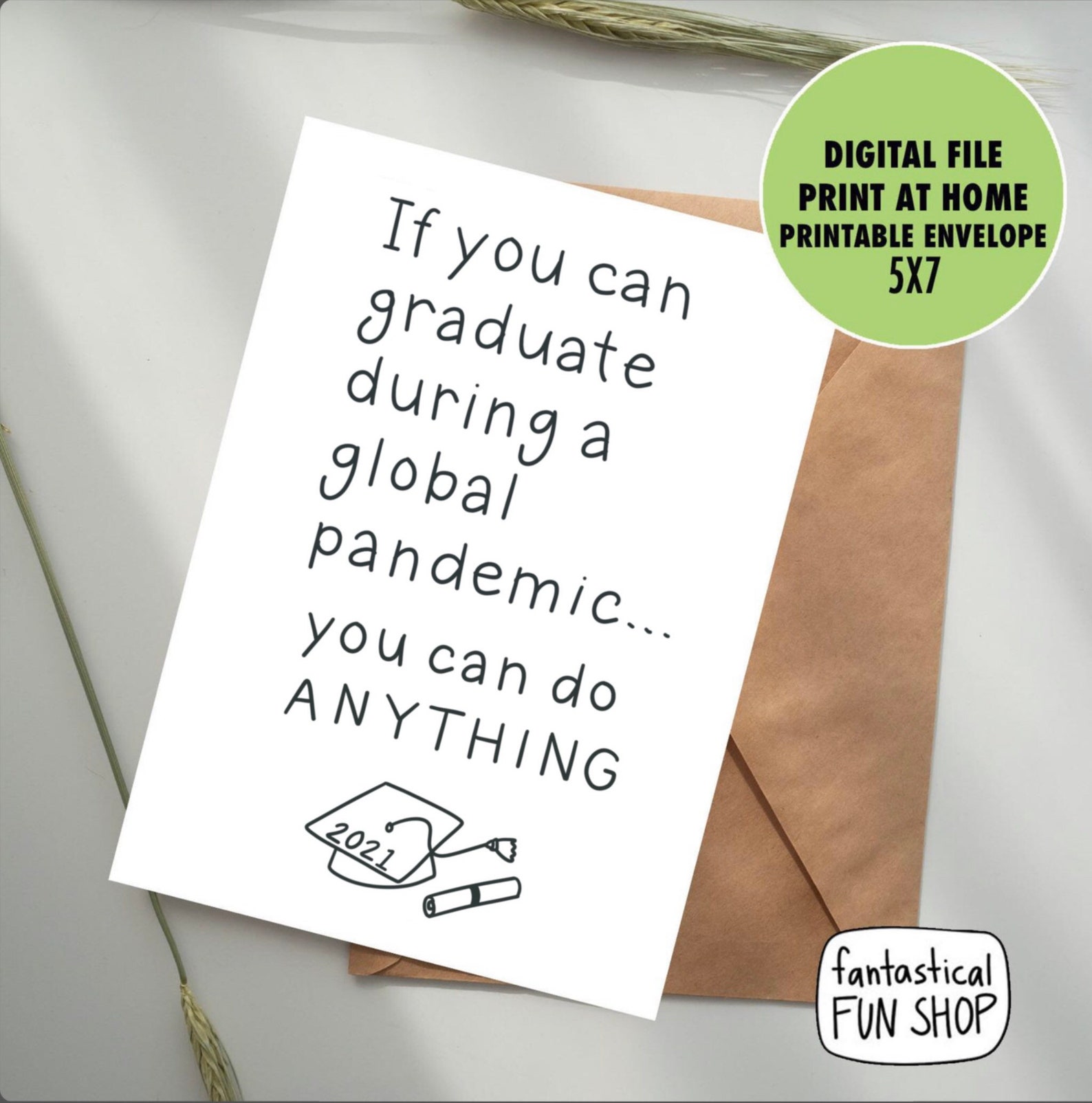 printable graduation card 2021 pandemic black and white card etsy