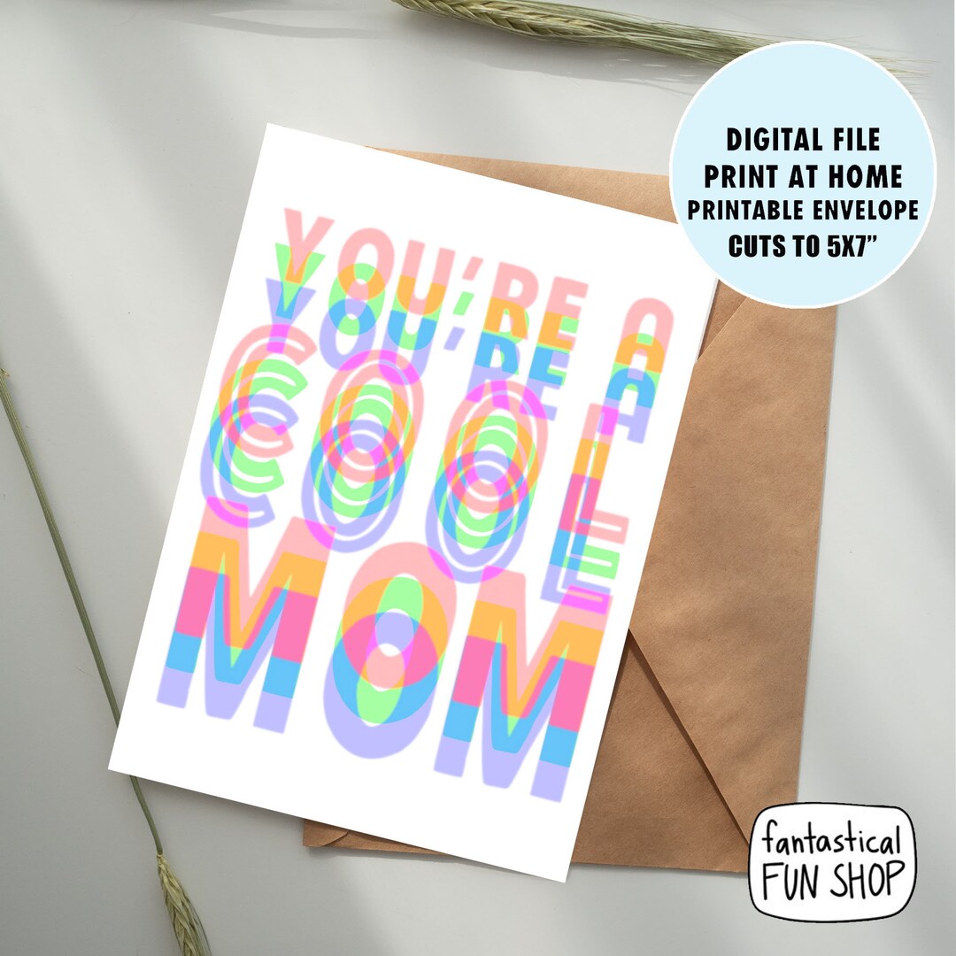 Cool Mom Mother's Day Card From Teen, From Son, From Daughter ...