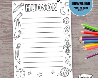 Kids Stationary PRINTABLE, Personalized Stationery for Child, Custom ...