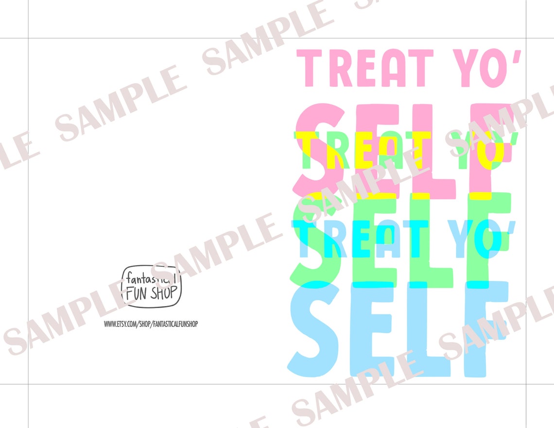 Treat Yo' Self Card PRINTABLE Treat Yourself Card - Etsy UK