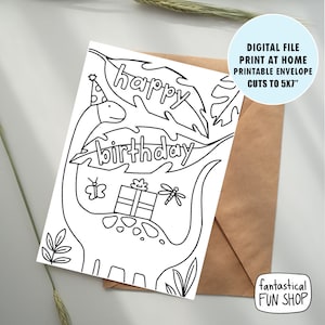 tarjeta de cumpleaños colorable del niño, tarjeta de cumpleaños para el niño, tarjeta del niño, tarjeta de los niños, tarjeta IMPRIMIBLE DESCARGA INSTANTE tarjeta para colorear 5x7