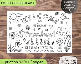 Preschool Welcome Postcard: Teacher Printable (Digital Download)