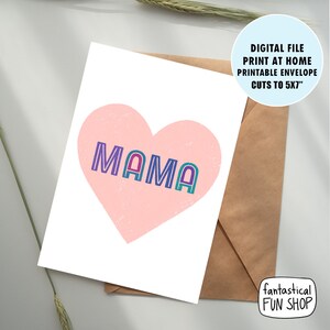 tarjeta de mamá, tarjeta IMPRIMIBLE del día de la madre, linda tarjeta de mamá simple para el día de las madres, DESCARGA INSTANTÁNEA digital