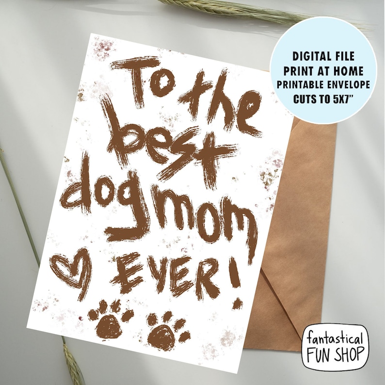Card From Dog Dog Mother's Day Card PRINTABLE Card for | Etsy