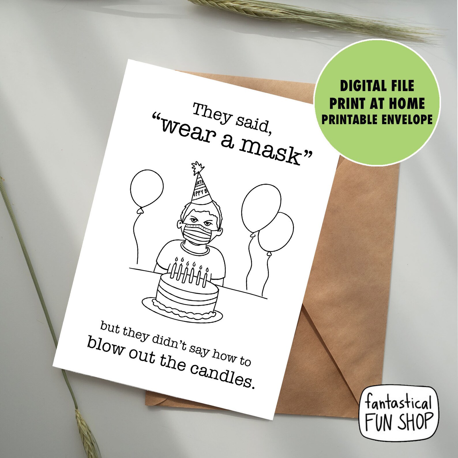 Printable quarantine birthday card for girl funny isolation | Etsy