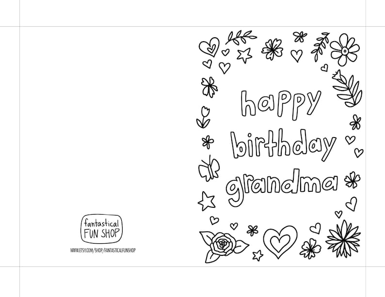 birthday card for grandma from grandchild printable