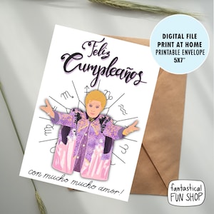 Walter Mercado verjaardagskaart, PRINTBAAR, Mucho Mucho Amor, dierenriem verjaardagskaart, astrologie kaart, DIGITALE instant download kaart 5x7