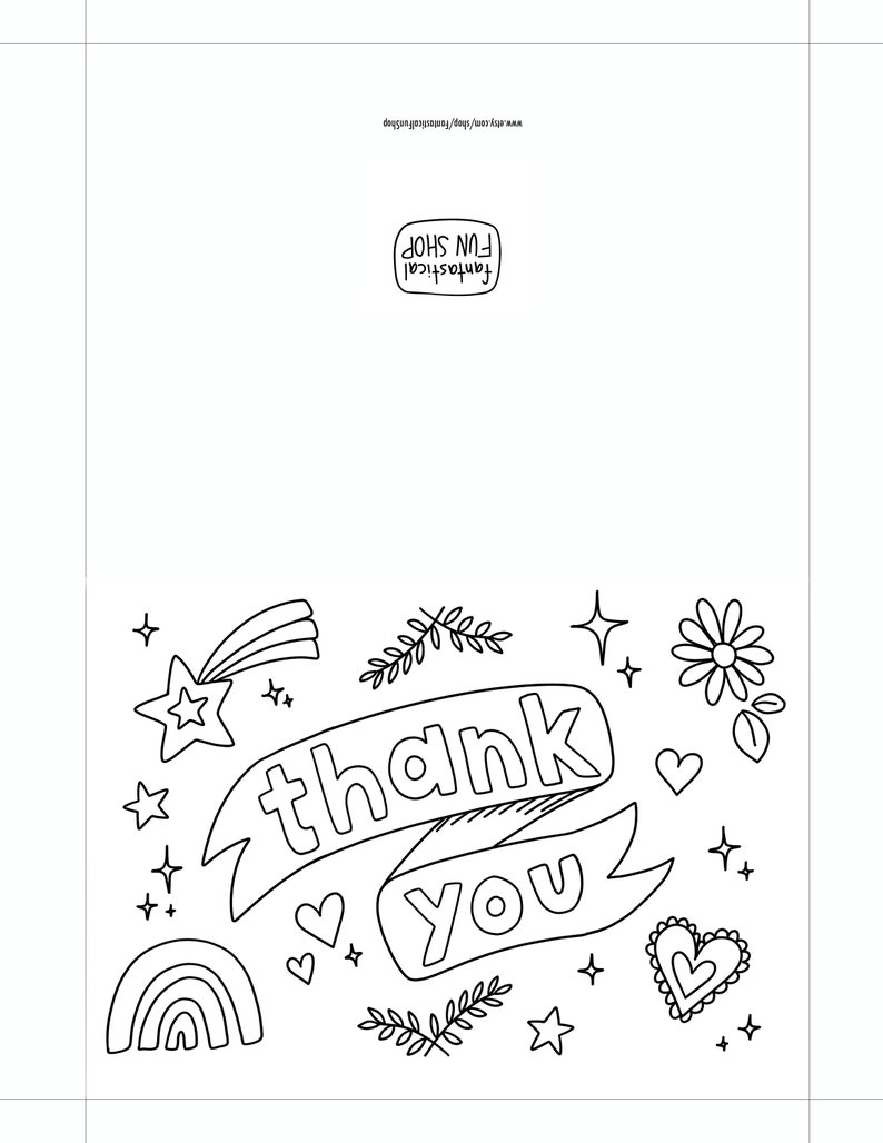 PRINTABLE Thank You Card From Child COLORABLE Card From Kid - Etsy