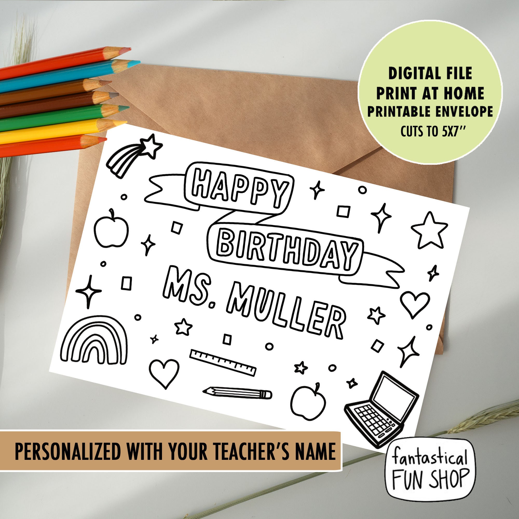 teacher-birthday-card-printable-custom-birthday-card-for-teacher-from-student-colorable-card-color-me-card-kids-card-instant-download-etsy