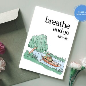Tarjeta de respiración, tarjeta de aliento, tarjeta de apoyo IMPRIMIBLE, tarjeta para un amigo, tarjeta de salud mental, atención plena, tarjeta de cáncer, DESCARGA INSTANTÁNEA